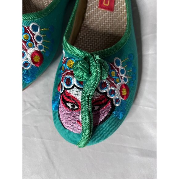 CINAK Women's Embroidered Flats Slippers Backless Slip-on Loafers Size 43 / 10 - Picture 4 of 8